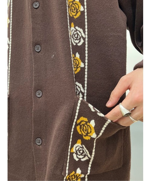 Right-on（ライトオン）の「フラワージャカードニット（ニット/セーター・メンズ・ブラウン/ブラック/オリーブ・M/XL/L）」の15枚目の写真