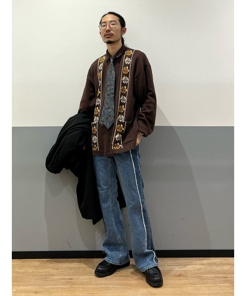 Right-on（ライトオン）の「フラワージャカードニット（ニット/セーター・メンズ・ブラウン/ブラック/オリーブ・M/XL/L）」の20枚目の写真