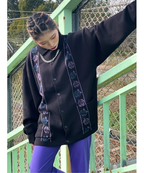 Right-on（ライトオン）の「フラワージャカードニット（ニット/セーター・メンズ・ブラウン/ブラック/オリーブ・M/XL/L）」の21枚目の写真