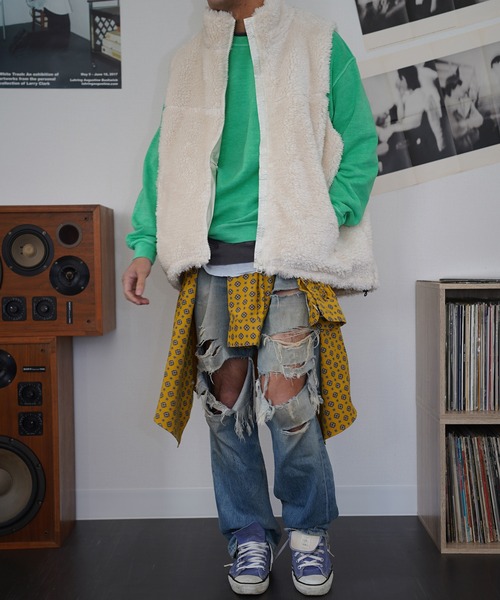 SUNNY  SPORTS（サニースポーツ）の「【SUNNY SPORTS/サニースポーツ】BIGGEST FLEECE VEST TYPE-１フリースベスト（ベスト・メンズ・ブラック/ベージュ/ホワイト・MEDIUM）」の4枚目の写真