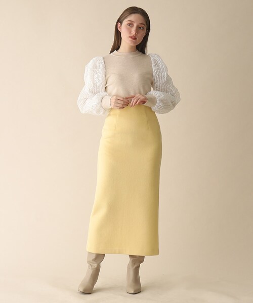 OPAQUE.CLIP（オペークドットクリップ）の「◆袖チュールドッキングニット（ニット/セーター・レディース・ライトグリーン/ブラック/ナチュラル・38）」の19枚目の写真