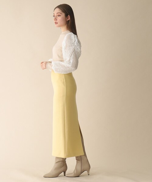 OPAQUE.CLIP（オペークドットクリップ）の「◆袖チュールドッキングニット（ニット/セーター・レディース・ライトグリーン/ブラック/ナチュラル・38）」の20枚目の写真