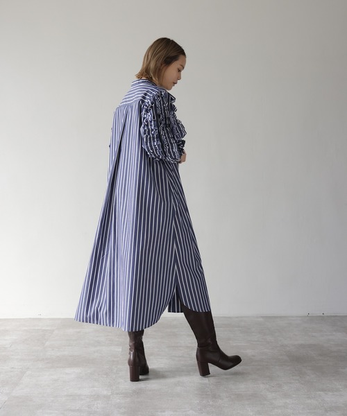 バーバリーブルーレーベル シャツワンピース フリル バルーン チェック