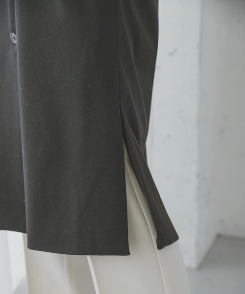 ITEMS URBANRESEARCH（アイテムズ アーバンリサーチ）の「ロングジレコート（ノーカラーコート・レディース・ブラック/ベージュ・FREE）」の18枚目の写真