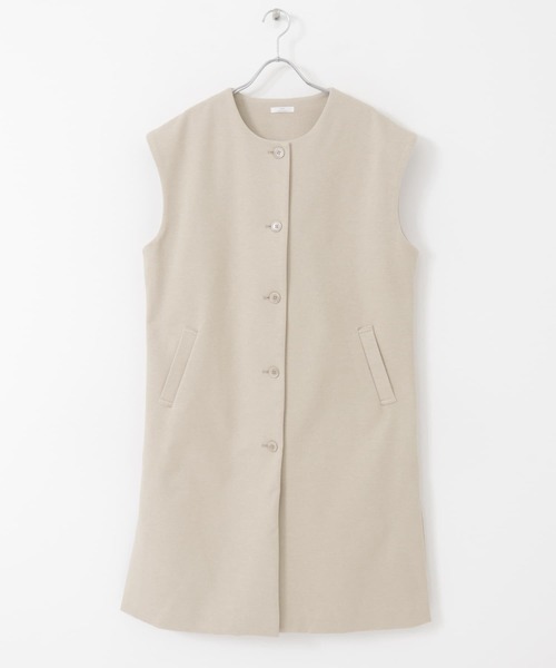 ITEMS URBANRESEARCH（アイテムズ アーバンリサーチ）の「ロングジレコート（ノーカラーコート・レディース・ブラック/ベージュ・FREE）」の8枚目の写真