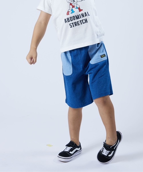 DILASH（ディラッシュ）の「バイカラーライトオンスデニム　パンツ(5分丈)（デニムパンツ・キッズ・ブラック/ブルー/サックスブルー・140/120/80/130/100/90/110）」の3枚目の写真