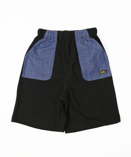 DILASH（ディラッシュ）の「バイカラーライトオンスデニム　パンツ(5分丈)（デニムパンツ・キッズ・ブラック/ブルー/サックスブルー・140/120/80/130/100/90/110）」の2枚目の写真