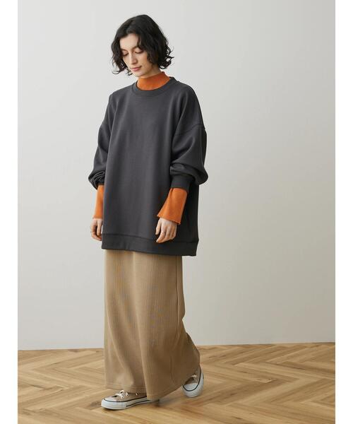 CRAFT STANDARD BOUTIQUE（クラフトスタンダードブティック）の「ダンボールスウェット（スウェット・レディース・ブラック/グレイッシュベージュ/アイボリー/チャコールグレー・M/LL/L）」の21枚目の写真