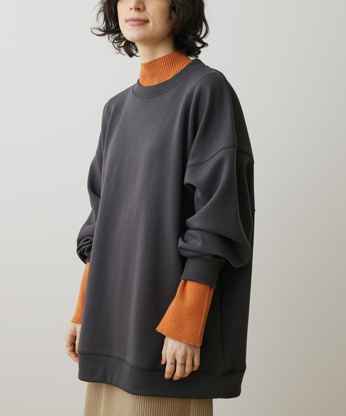 CRAFT STANDARD BOUTIQUE（クラフトスタンダードブティック）の「ダンボールスウェット（スウェット・レディース・ブラック/グレイッシュベージュ/アイボリー/チャコールグレー・M/LL/L）」の3枚目の写真