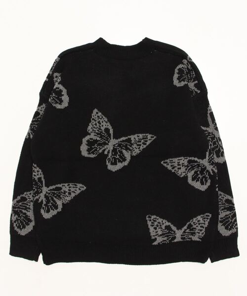 R/X(ロックス)の「ロゴバタフライジャガードニット(ニット/セーター・レディース・ブラック・FREE)」の2枚目の写真