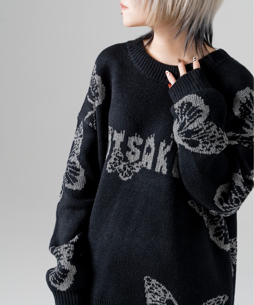 R/X(ロックス)の「ロゴバタフライジャガードニット(ニット/セーター・レディース・ブラック・FREE)」の11枚目の写真