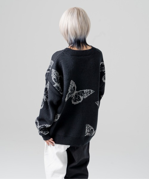 R/X(ロックス)の「ロゴバタフライジャガードニット(ニット/セーター・レディース・ブラック・FREE)」の9枚目の写真