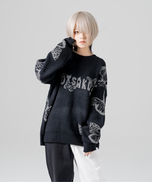 R/X(ロックス)の「ロゴバタフライジャガードニット(ニット/セーター・レディース・ブラック・FREE)」の5枚目の写真