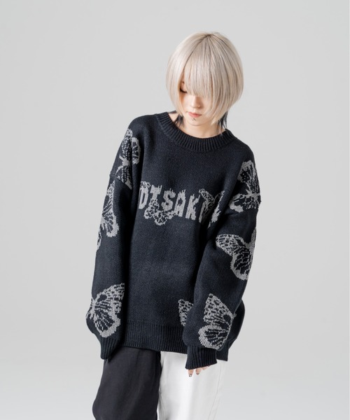 R/X(ロックス)の「ロゴバタフライジャガードニット(ニット/セーター・レディース・ブラック・FREE)」の7枚目の写真