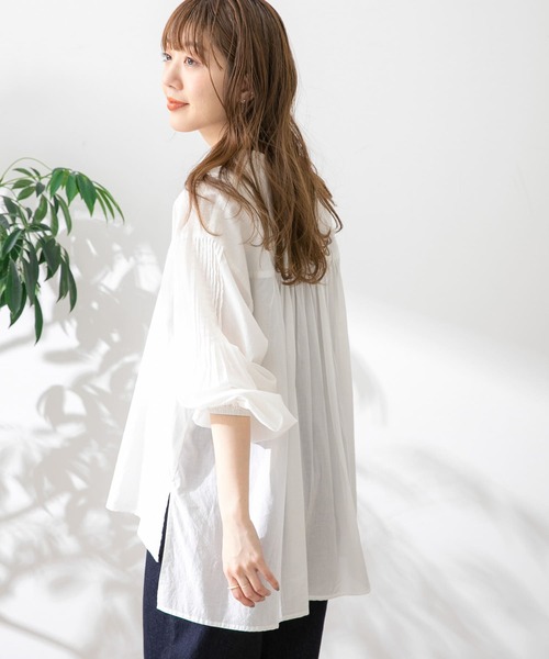 URBAN RESEARCH Sonny Label（アーバンリサーチサニーレーベル）の「コットンタックドレスシャツ（シャツ/ブラウス・レディース・チャコールグレー/オフホワイト/ミント/ラベンダー・FREE）」の10枚目の写真