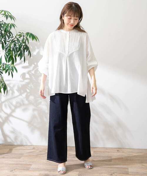 URBAN RESEARCH Sonny Label（アーバンリサーチサニーレーベル）の「コットンタックドレスシャツ（シャツ/ブラウス・レディース・チャコールグレー/オフホワイト/ミント/ラベンダー・FREE）」の12枚目の写真