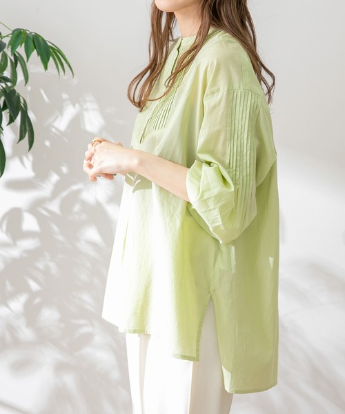 URBAN RESEARCH Sonny Label（アーバンリサーチサニーレーベル）の「コットンタックドレスシャツ（シャツ/ブラウス・レディース・チャコールグレー/オフホワイト/ミント/ラベンダー・FREE）」の17枚目の写真