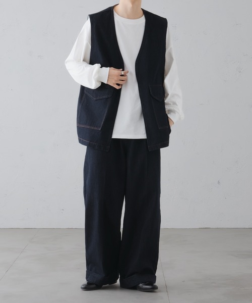 epnok（エプノック）の「ロールアップデニムバギーパンツ（デニムパンツ・メンズ・インディゴブルー/ブラウン/ブラック・LARGE/MEDIUM/SMALL）」の9枚目の写真