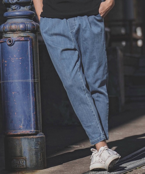 felkod（フィルコッド）の「mp10833-Stretch Denim Slacks スラックスパンツ（スラックス・メンズ・ブルー系その他/ブラック・L/S/M）」の4枚目の写真