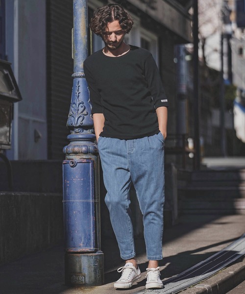 felkod（フィルコッド）の「mp10833-Stretch Denim Slacks スラックスパンツ（スラックス・メンズ・ブルー系その他/ブラック・L/S/M）」の5枚目の写真