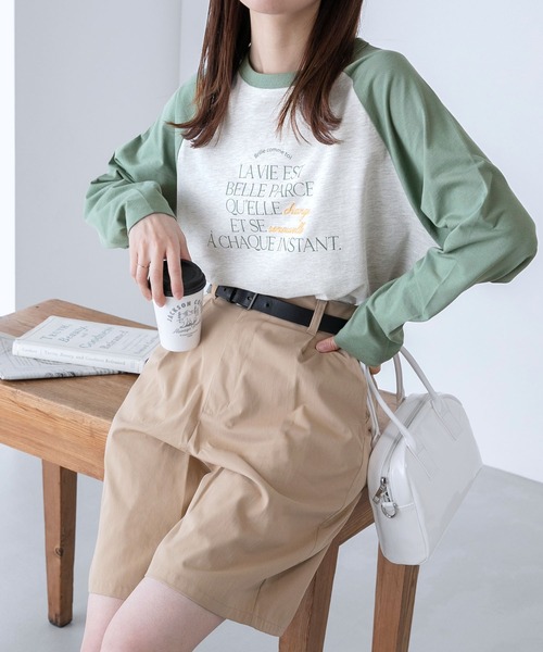 BONLECILL（ボンルシール）の「ラグラン フレンチロゴ ロングスリーブTシャツ（Tシャツ/カットソー・レディース・ライトブルー/ブラック/ピンク/ライトグリーン・FREE）」の17枚目の写真