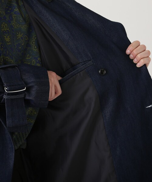 tk.TAKEO KIKUCHI(ティーケータケオキクチ)の「ブライトデニムレイヤードコート(トレンチコート・メンズ・ネイビー系3・01/02/03)」の11枚目の写真