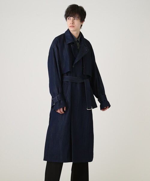tk.TAKEO KIKUCHI(ティーケータケオキクチ)の「ブライトデニムレイヤードコート(トレンチコート・メンズ・ネイビー系3・01/02/03)」の15枚目の写真