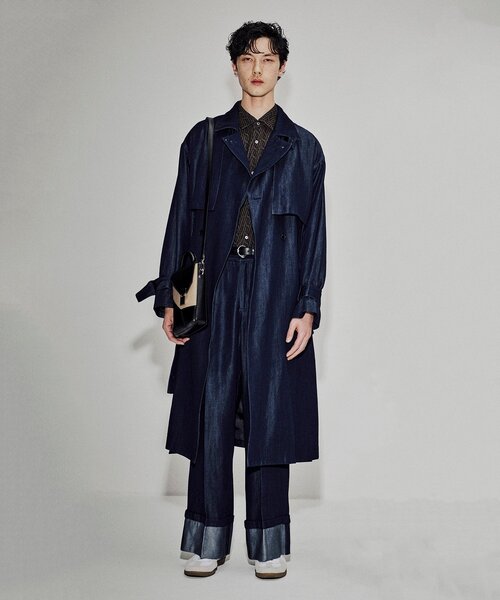 tk.TAKEO KIKUCHI(ティーケータケオキクチ)の「ブライトデニムレイヤードコート(トレンチコート・メンズ・ネイビー系3・01/02/03)」の17枚目の写真