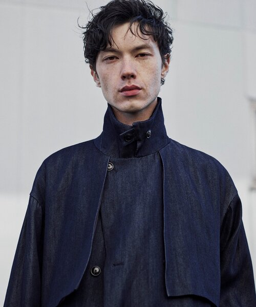 tk.TAKEO KIKUCHI(ティーケータケオキクチ)の「ブライトデニムレイヤードコート(トレンチコート・メンズ・ネイビー系3・01/02/03)」の18枚目の写真