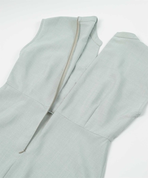 リネンタッチフロントポケットワンピース