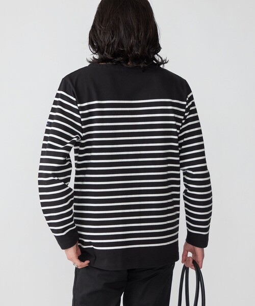 SHIPS(シップス)の「*SHIPS: ワンポイント ロゴ ジャージー ボーダー ボートネック ロングスリーブ Tシャツ(Tシャツ/カットソー・メンズ・ブラック/ナチュラル/グリーン/ブルー・SMALL/MEDIUM/LARGE/X-LARGE)」の15枚目の写真