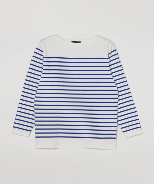 SHIPS(シップス)の「*SHIPS: ワンポイント ロゴ ジャージー ボーダー ボートネック ロングスリーブ Tシャツ(Tシャツ/カットソー・メンズ・ブラック/ナチュラル/グリーン/ブルー・SMALL/MEDIUM/LARGE/X-LARGE)」の9枚目の写真