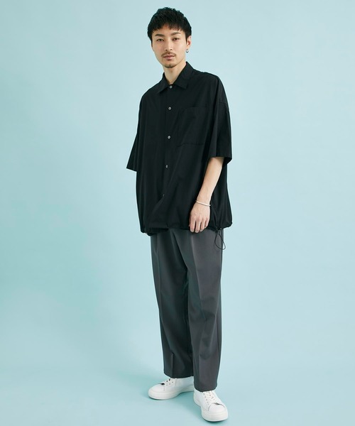 CITY TOKYO（シティトウキョウ）の「PRIMEFLEXオーバーサイズシャツ（シャツ/ブラウス・メンズ・グレー/ブラック・1/2）」の4枚目の写真