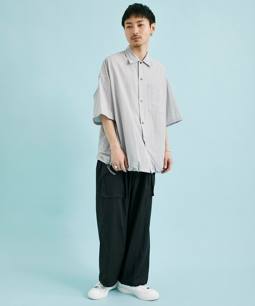 CITY TOKYO（シティトウキョウ）の「PRIMEFLEXオーバーサイズシャツ（シャツ/ブラウス・メンズ・グレー/ブラック・1/2）」の14枚目の写真