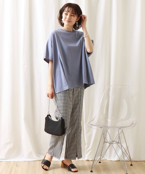 libelle more(リベル モア)の「《接触冷感》USAコットン 裾タックTシャツ(Tシャツ/カットソー・レディース・グレイッシュブルー/オフホワイト/ブラック/ラベンダー・M/L)」の10枚目の写真