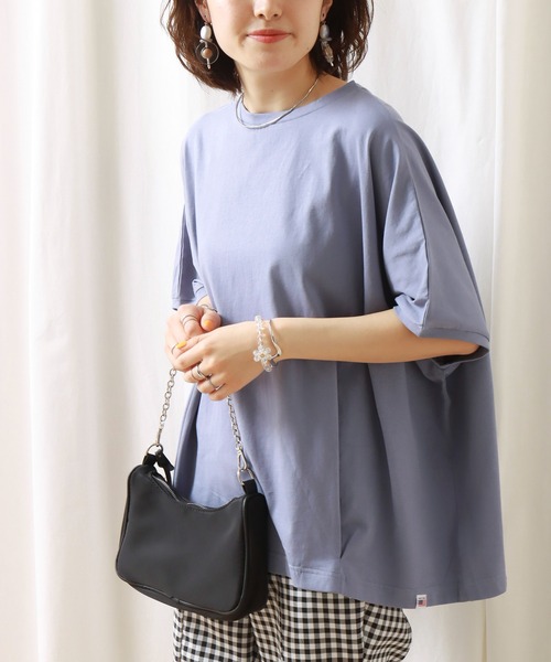 libelle more(リベル モア)の「《接触冷感》USAコットン 裾タックTシャツ(Tシャツ/カットソー・レディース・グレイッシュブルー/オフホワイト/ブラック/ラベンダー・M/L)」の13枚目の写真