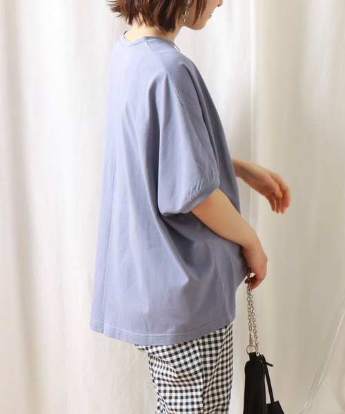 libelle more(リベル モア)の「《接触冷感》USAコットン 裾タックTシャツ(Tシャツ/カットソー・レディース・グレイッシュブルー/オフホワイト/ブラック/ラベンダー・M/L)」の14枚目の写真