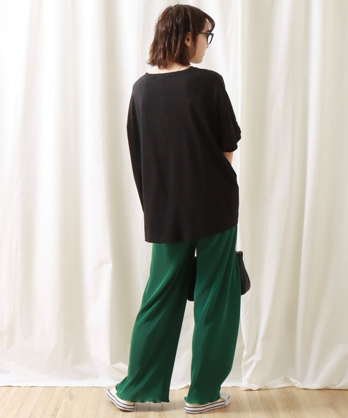 libelle more(リベル モア)の「《接触冷感》USAコットン 裾タックTシャツ(Tシャツ/カットソー・レディース・グレイッシュブルー/オフホワイト/ブラック/ラベンダー・M/L)」の17枚目の写真