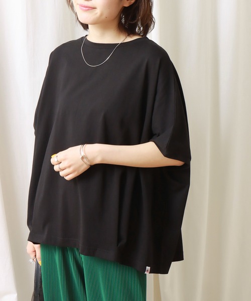 libelle more(リベル モア)の「《接触冷感》USAコットン 裾タックTシャツ(Tシャツ/カットソー・レディース・グレイッシュブルー/オフホワイト/ブラック/ラベンダー・M/L)」の18枚目の写真