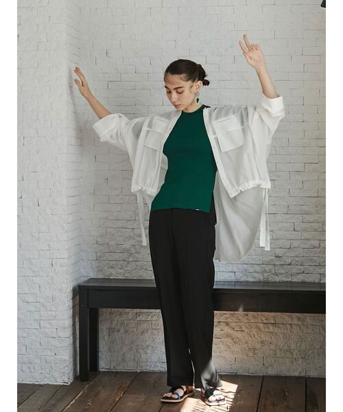 UN3D.（アンスリード）の「アウトポケットドルマンシャツ（シャツ/ブラウス・レディース・ホワイト/ブラック・FREE）」の5枚目の写真