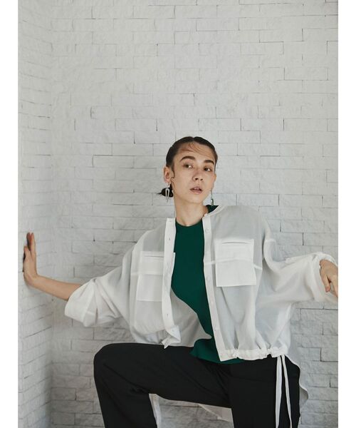 UN3D.（アンスリード）の「アウトポケットドルマンシャツ（シャツ/ブラウス・レディース・ホワイト/ブラック・FREE）」の6枚目の写真