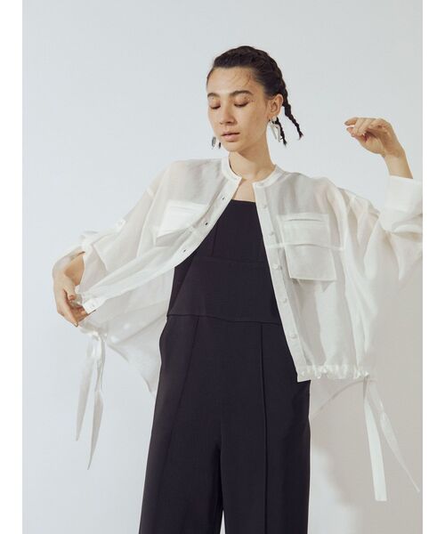 UN3D.（アンスリード）の「アウトポケットドルマンシャツ（シャツ/ブラウス・レディース・ホワイト/ブラック・FREE）」の8枚目の写真