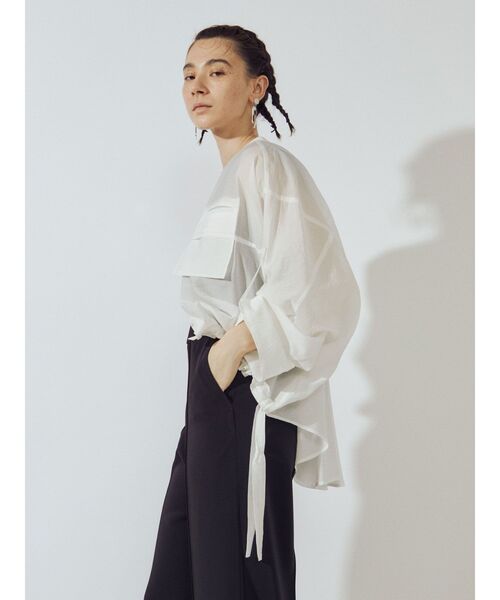 UN3D.（アンスリード）の「アウトポケットドルマンシャツ（シャツ/ブラウス・レディース・ホワイト/ブラック・FREE）」の9枚目の写真