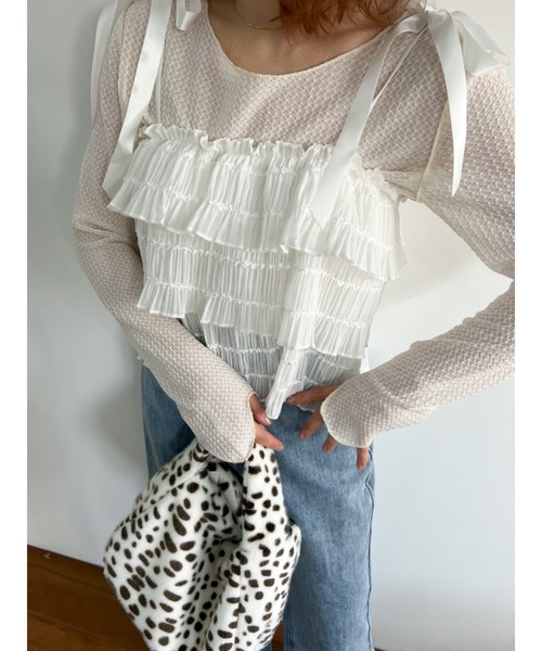 jumelle（ジュメロ）の「フリルティアードTOP（その他トップス・レディース・ブラック/ホワイト・FREE）」の5枚目の写真