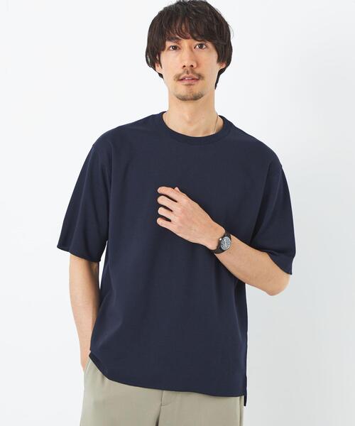green label relaxing（グリーンレーベルリラクシング）の「クリーン ダブルフェイス クルーネック カットソー -抗菌-（Tシャツ/カットソー・メンズ・ライトブルー/ライトグレー/ネイビー/ダークグレー・S/M/L/XL）」の16枚目の写真