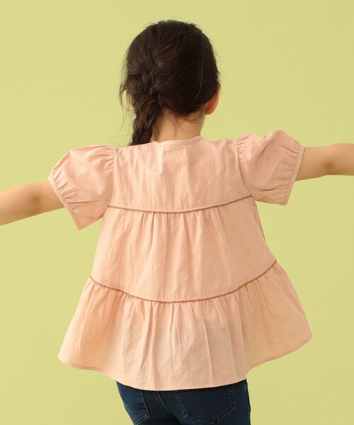 BEAMS mini(ビームスミニ)の「BEAMS mini / ドット ティアード ブラウス 23SS(90~150㎝)(シャツ/ブラウス・キッズ・オフホワイト/レッド系その他・90/100/110/120/130/140/150)」の4枚目の写真