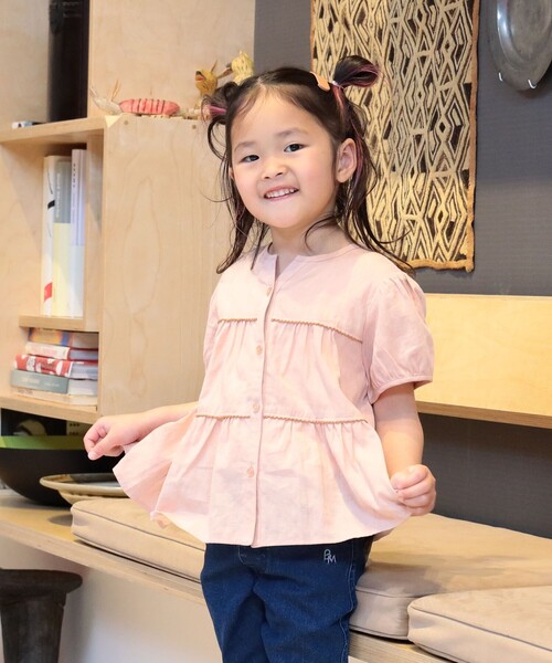 BEAMS mini(ビームスミニ)の「BEAMS mini / ドット ティアード ブラウス 23SS(90~150㎝)(シャツ/ブラウス・キッズ・オフホワイト/レッド系その他・90/100/110/120/130/140/150)」の7枚目の写真