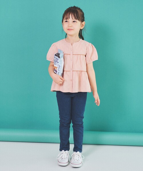 BEAMS mini(ビームスミニ)の「BEAMS mini / ドット ティアード ブラウス 23SS(90~150㎝)(シャツ/ブラウス・キッズ・オフホワイト/レッド系その他・90/100/110/120/130/140/150)」の9枚目の写真