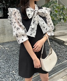 one after another NICE CLAUP | 【ZOZO先行予約】前後2WAYボウタイブラウス+ミニジャンスカセット(ワンピース)