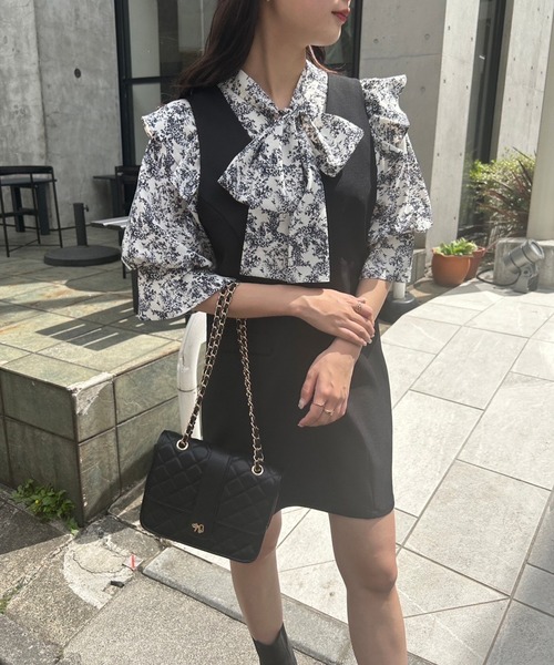 one after another NICE CLAUP(ワンアフターアナザーナイスクラップ)の「前後2WAYボウタイブラウス+ミニジャンスカセット(ワンピース・レディース・ホワイト系その他/ブラック系その他/ピンク系その他・FREE)」の18枚目の写真